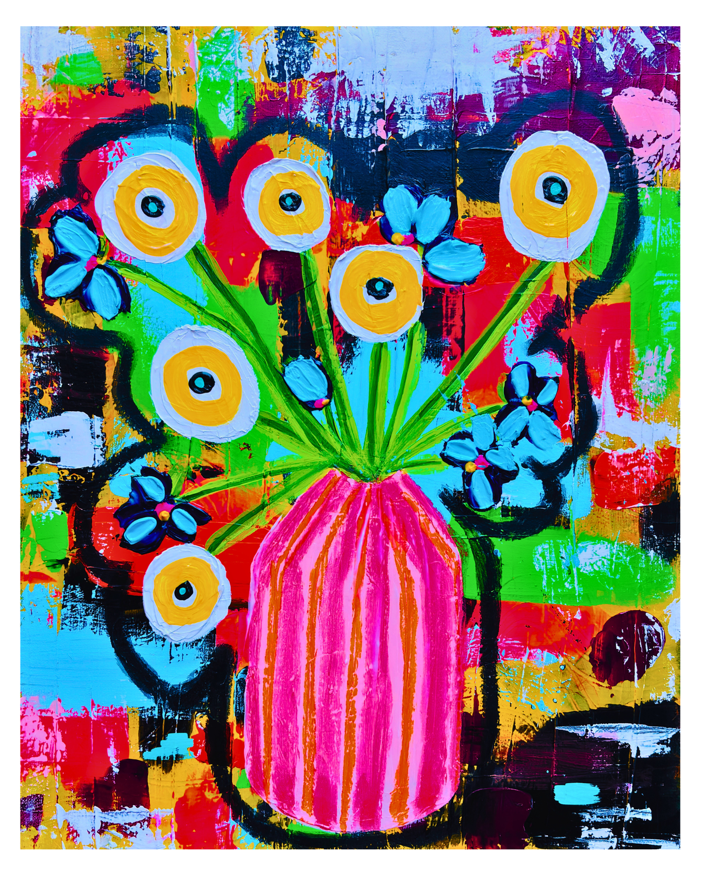 Abstract Flowers in a Vase